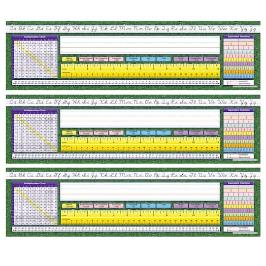Modern Cursive Intermediate Desk Plate, 3 Packs of 36